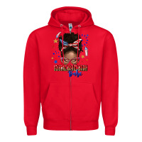 Red American babe afro messy bun Zipper Hoodie - texasbilliewilder