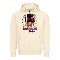 Sandshell American babe afro messy bun Zipper Hoodie - texasbilliewilder