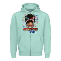 Seafoam American babe afro messy bun Zipper Hoodie - texasbilliewilder