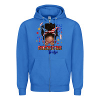 True Royal American babe afro messy bun Zipper Hoodie - texasbilliewilder