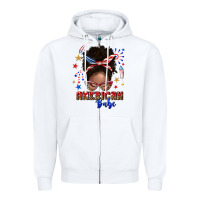 White American babe afro messy bun Zipper Hoodie - texasbilliewilder