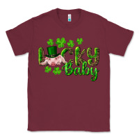 Burgundy Lucky Baby With Pig Classic Tee - RanaPortraitStore