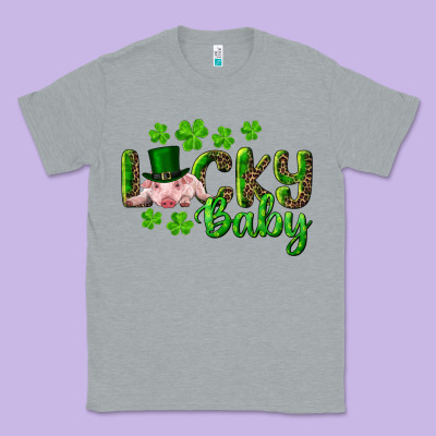 Lucky Baby With Pig Classic Tee Designed By Ranaportraitstore