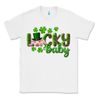 White Lucky Baby With Pig Classic Tee - RanaPortraitStore