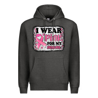 Charcoal Heather i wear pink for my mom breast cancer awareness Premium Hoodie - Jasminsmagicworld