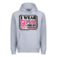 Heather Grey i wear pink for my mom breast cancer awareness Premium Hoodie - Jasminsmagicworld