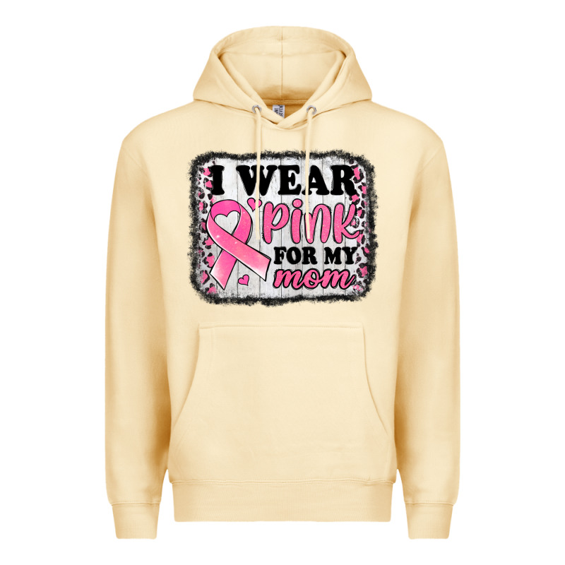 I Wear Pink For My Mom Breast Cancer Awareness Premium Hoodie by Jasminsmagicworld | Teevron