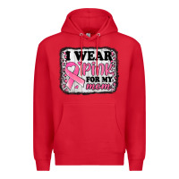 Red i wear pink for my mom breast cancer awareness Premium Hoodie - Jasminsmagicworld