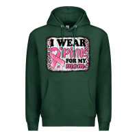 Sports Green i wear pink for my mom breast cancer awareness Premium Hoodie - Jasminsmagicworld