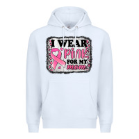 White i wear pink for my mom breast cancer awareness Premium Hoodie - Jasminsmagicworld