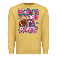 Antique Gold in october we wear cheer pink football Premium Sweatshirt - AdoDesignShop