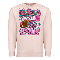 Pale Pink in october we wear cheer pink football Premium Sweatshirt - AdoDesignShop