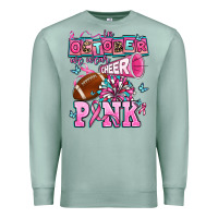 Seafoam in october we wear cheer pink football Premium Sweatshirt - AdoDesignShop