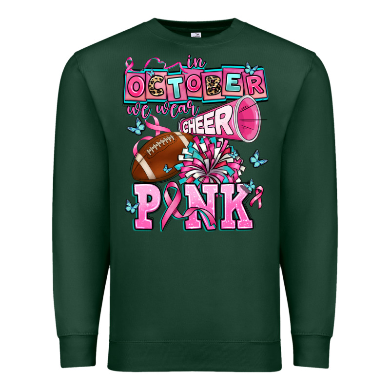 In October We Wear Cheer Pink Football Premium Sweatshirt by AdoDesignShop | Teevron