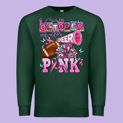 In October We Wear Cheer Pink Football Premium Sweatshirt Designed By Adodesignshop