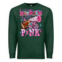 Sports Green in october we wear cheer pink football Premium Sweatshirt - AdoDesignShop