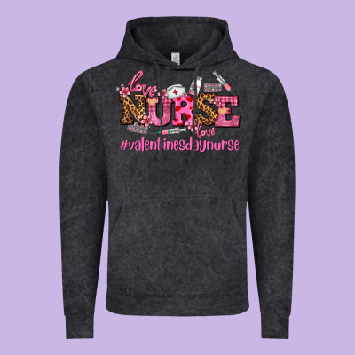 Nurse With Valentines Day Element Vintage Hoodie Designed By Adodesignshop