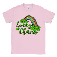 Bubblegum Pink Lucky charm rainbow and shamrocks Classic Tee - RanaPortraitStore