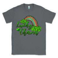 Charcoal Heather Lucky charm rainbow and shamrocks Classic Tee - RanaPortraitStore