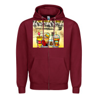 Burgundy bus driver coffee cups Zipper Hoodie - Zillion Design Studio