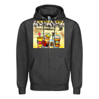 Charcoal Heather bus driver coffee cups Zipper Hoodie - Zillion Design Studio