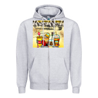 Heather Grey bus driver coffee cups Zipper Hoodie - Zillion Design Studio