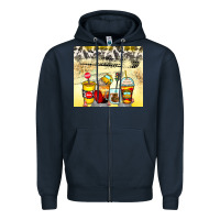 Navy bus driver coffee cups Zipper Hoodie - Zillion Design Studio