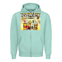 Seafoam bus driver coffee cups Zipper Hoodie - Zillion Design Studio