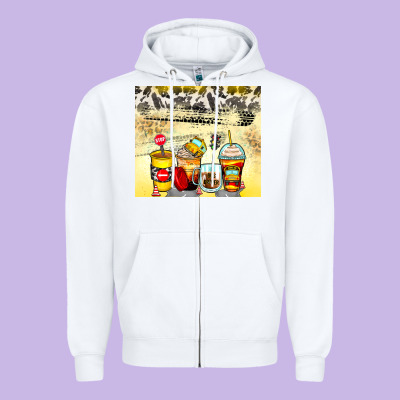 Zipper Hoodie bus driver coffee cups