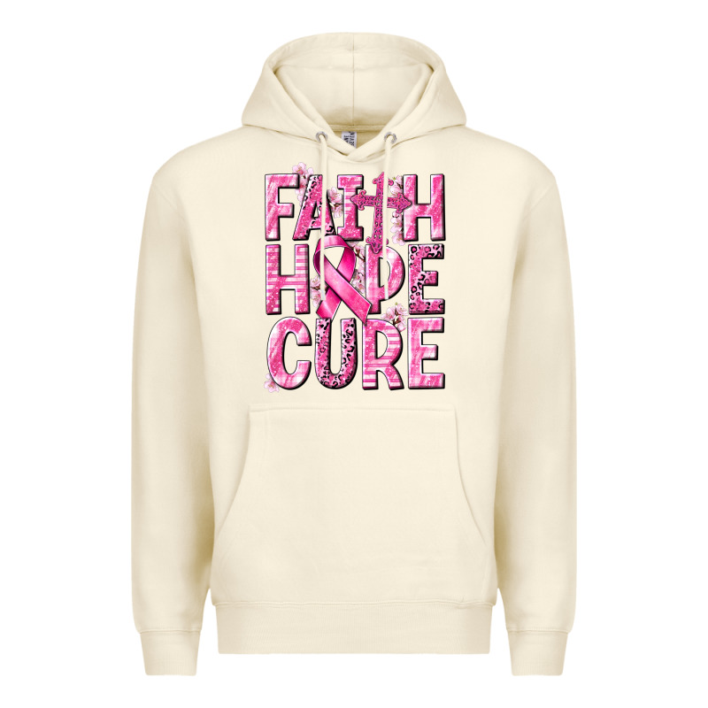 Faith Hope Cure Cancer Premium Hoodie by NancyCooperArtShop | Teevron