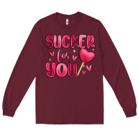 Burgundy sucker for you Long Sleeve Tee - MaliasSmallBusiness
