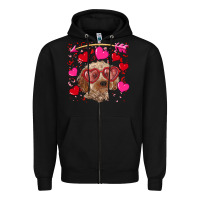 Black valentine's day cockapoo Zipper Hoodie - RanaPortraitStore