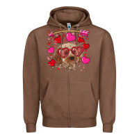 Chestnut valentine's day cockapoo Zipper Hoodie - RanaPortraitStore