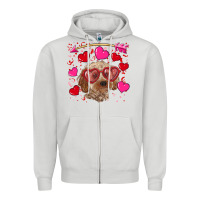 Dove Grey valentine's day cockapoo Zipper Hoodie - RanaPortraitStore