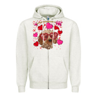 Oatmeal Heather valentine's day cockapoo Zipper Hoodie - RanaPortraitStore
