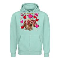 Valentine's Day Cockapoo Zipper Hoodie | Teevron