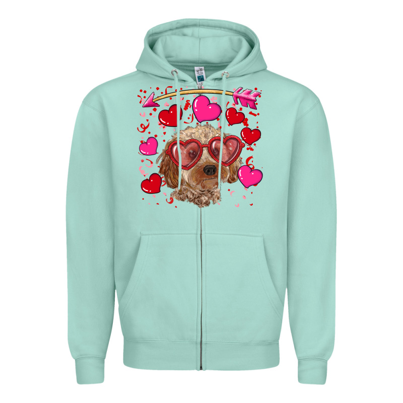 Valentine's Day Cockapoo Zipper Hoodie by RanaPortraitStore | Teevron