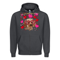 Smoke valentine's day cockapoo Zipper Hoodie - RanaPortraitStore