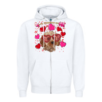White valentine's day cockapoo Zipper Hoodie - RanaPortraitStore