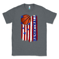 Charcoal Heather basketball american flag Classic Tee - texasbilliewilder