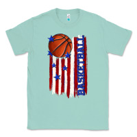 Seafoam basketball american flag Classic Tee - texasbilliewilder