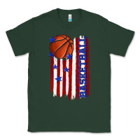 Sports Green basketball american flag Classic Tee - texasbilliewilder