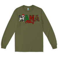 Army Green nana claus Long Sleeve Tee - BarkalooDesign