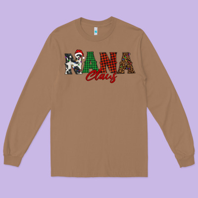 Nana Claus Long Sleeve Tee Designed By Barkaloodesign