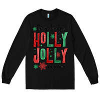 Black somebodys holly jolly mama Long Sleeve Tee - MaliasSmallBusiness