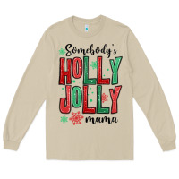 Mushroom somebodys holly jolly mama Long Sleeve Tee - MaliasSmallBusiness
