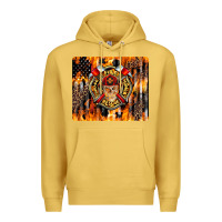 Antique Gold Firefighter Skull Premium Hoodie - LillyAllenDesigns
