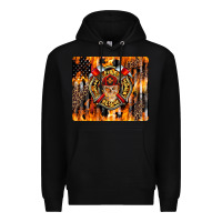 Black Firefighter Skull Premium Hoodie - LillyAllenDesigns