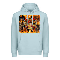 Blue Mist Firefighter Skull Premium Hoodie - LillyAllenDesigns