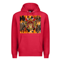 Cardinal Firefighter Skull Premium Hoodie - LillyAllenDesigns